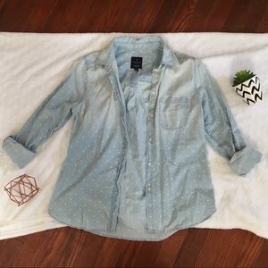 American Eagle Denim Boyfriend Button up Shirt